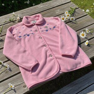 Vintage Northern Reflections Pink Floral Fleece Jacket